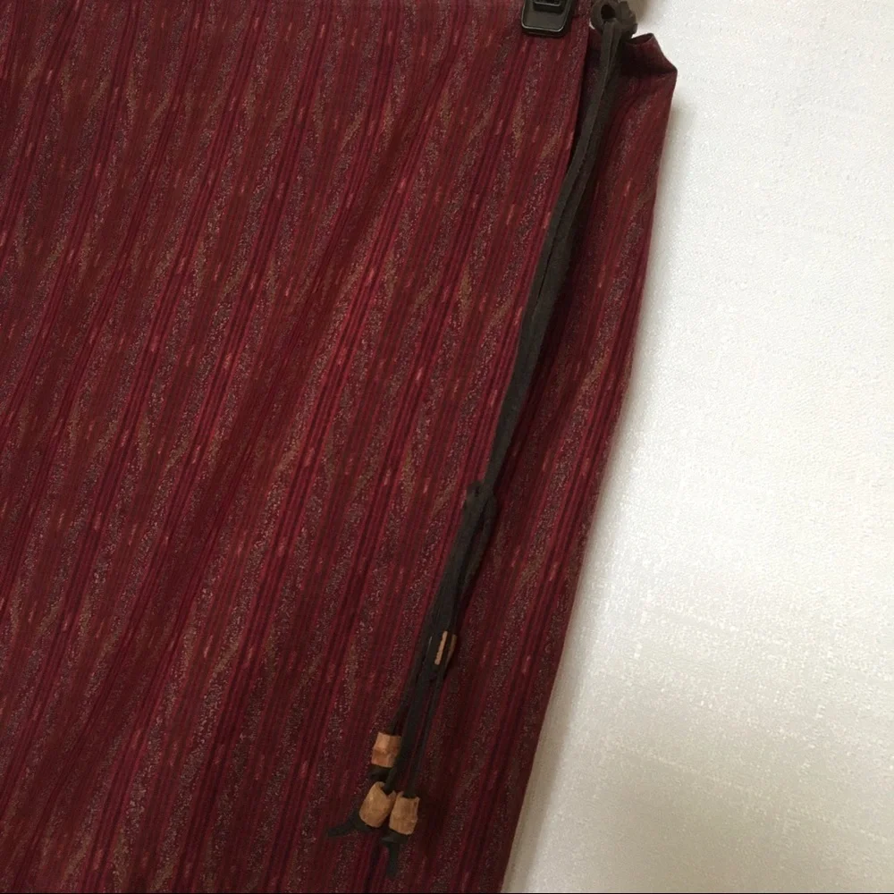 Ralph Lauren: Burgundy Wrap-Maxi Skirt - Picture 3 of 5